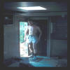 Clearing the inside of a camping trailer in Denton TX to fit much of the project inside prior to move to NM, summer '86